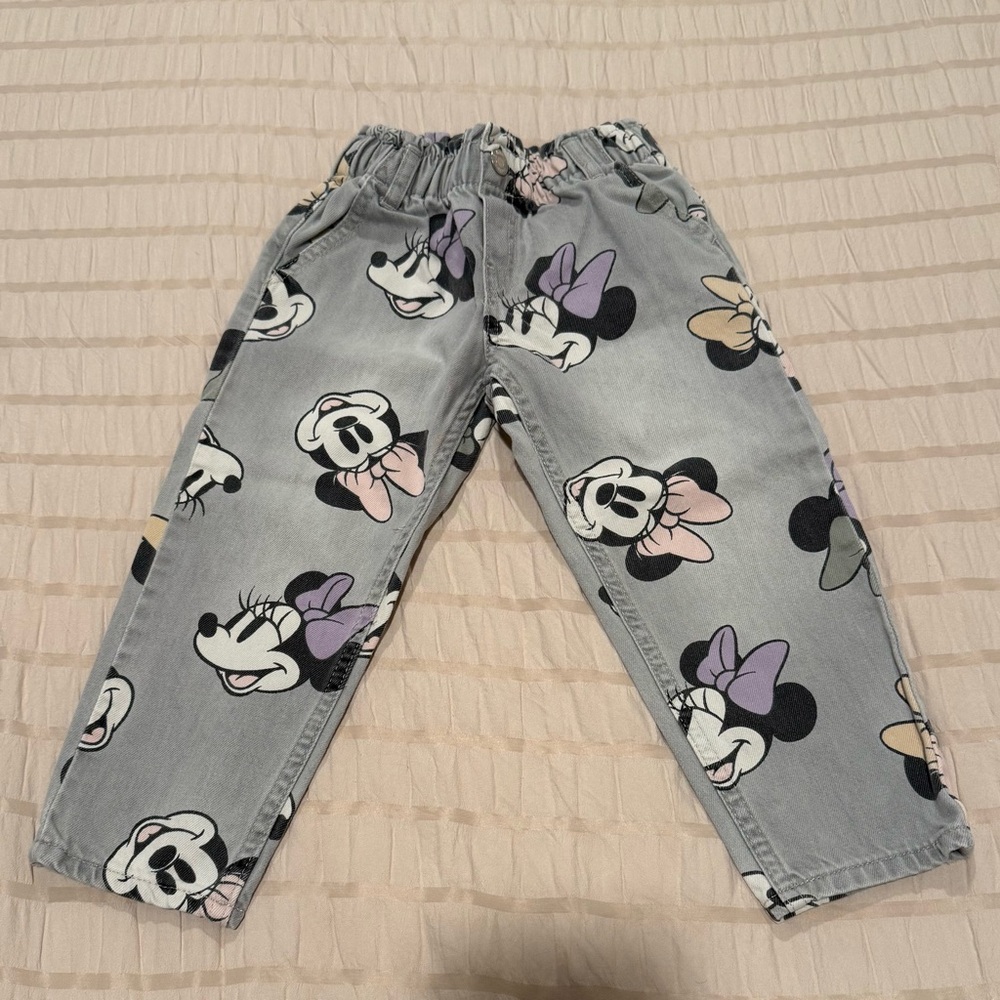 H&M Kids Minnie Mouse Gray Jeans
